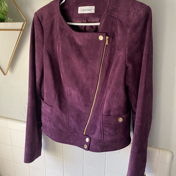 Calvin Klein Jackets & Blazers - Calvin Klein Women's vegan Suede Plum Leather Jacket